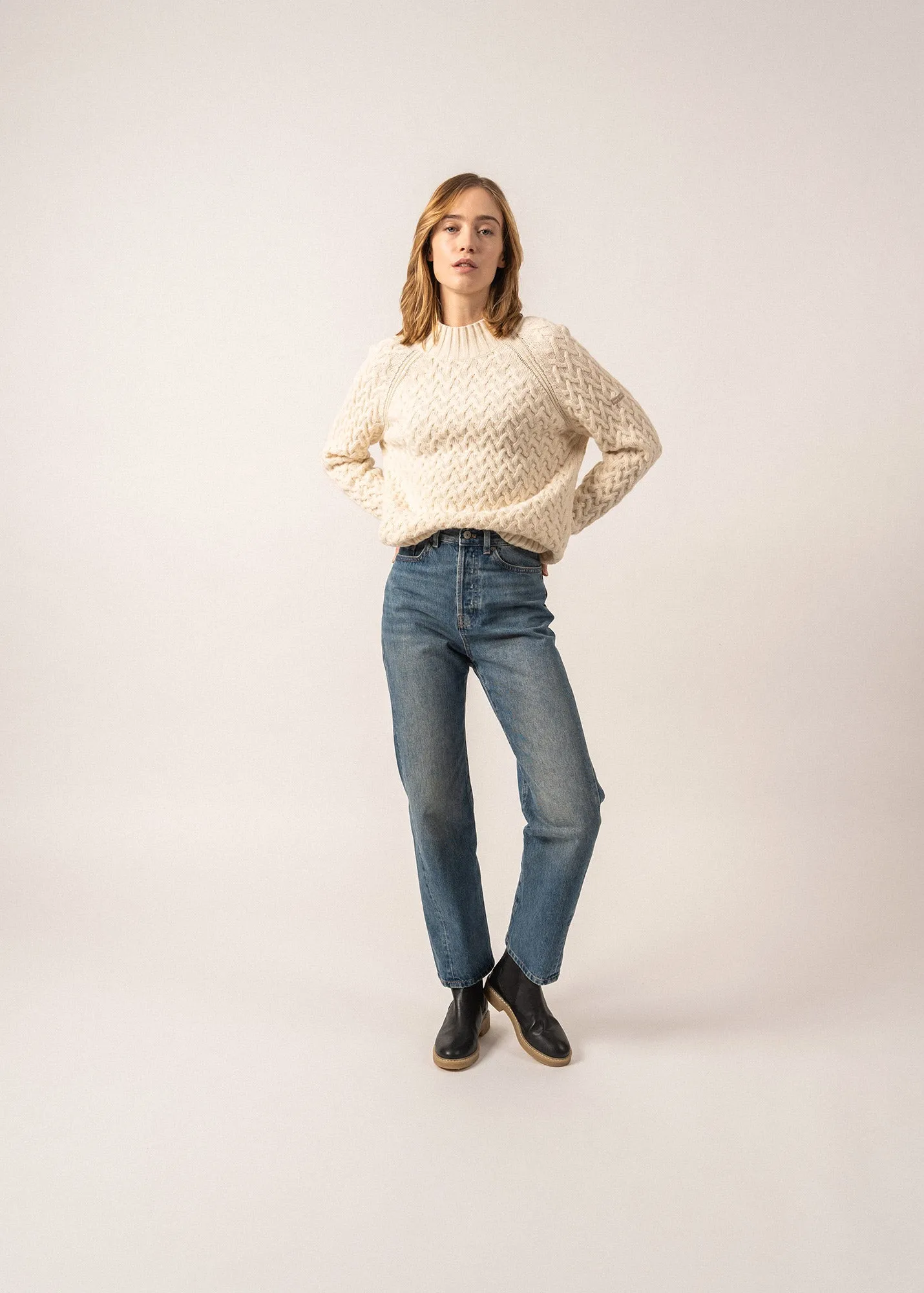 Cardiff High Neck Jumper - in wool (ECUME)