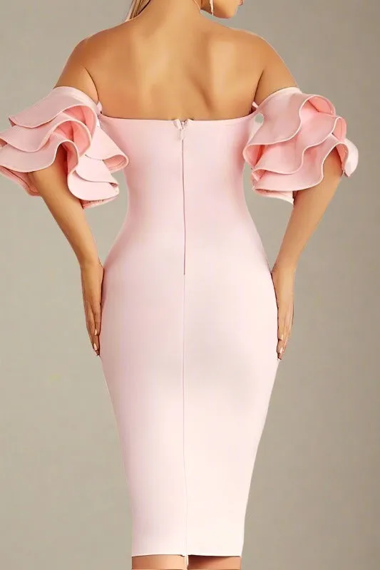 Charlie Bandage Dress - Dusty Pink