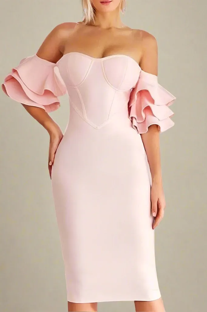 Charlie Bandage Dress - Dusty Pink