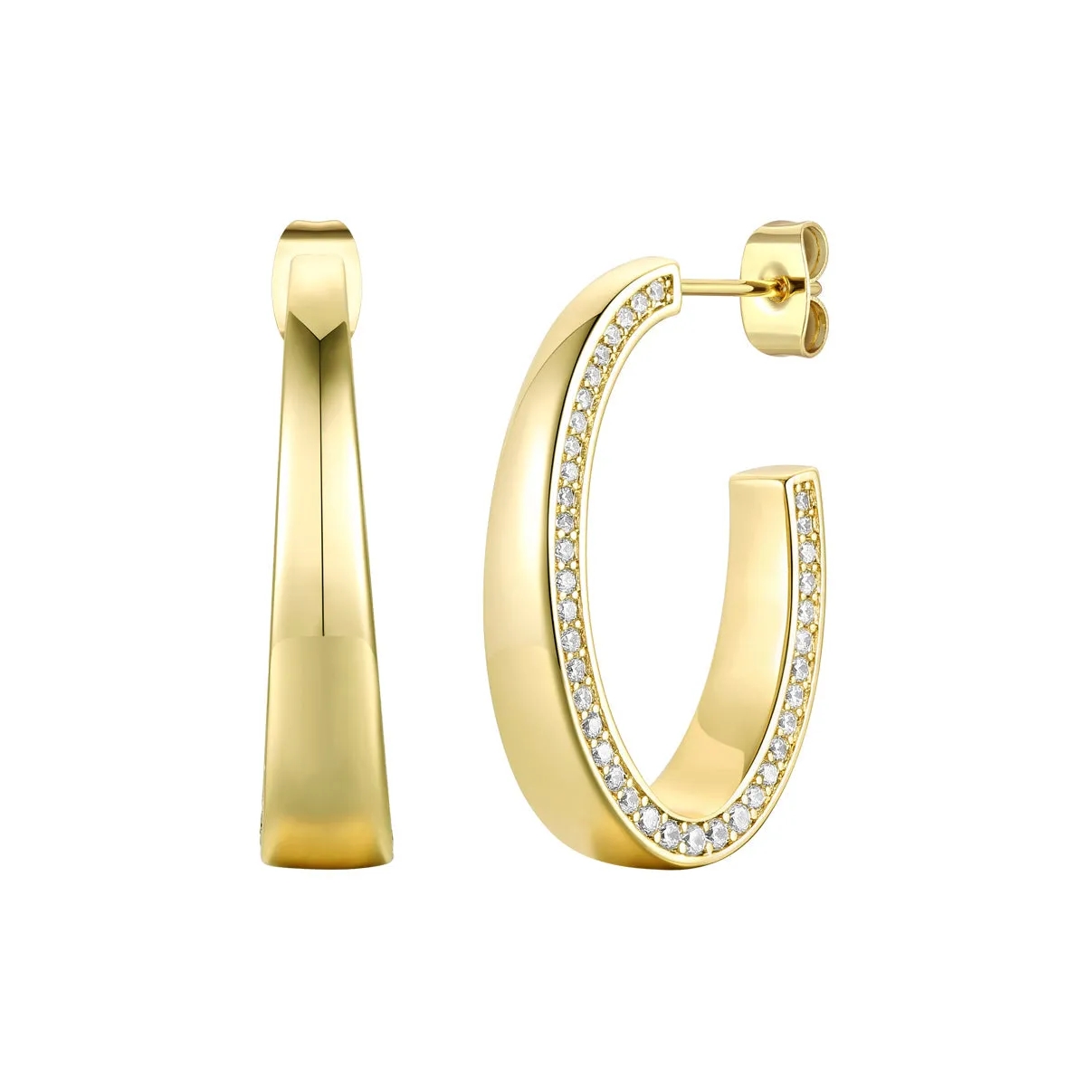 Cleo Classic CZ ¾ C-Hoop Earrings