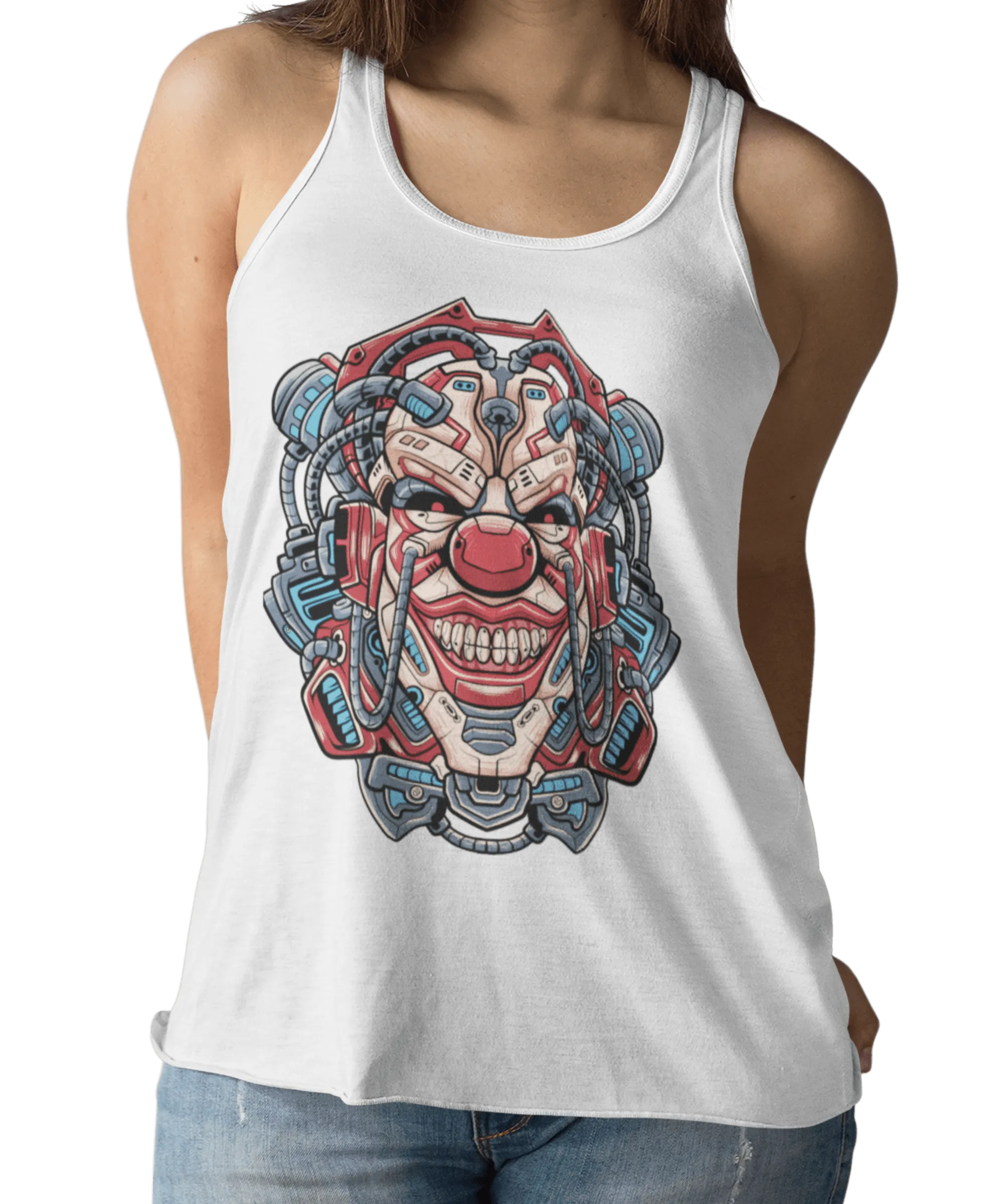 Clown Head Tattoo Design Adult Womens Vest Top