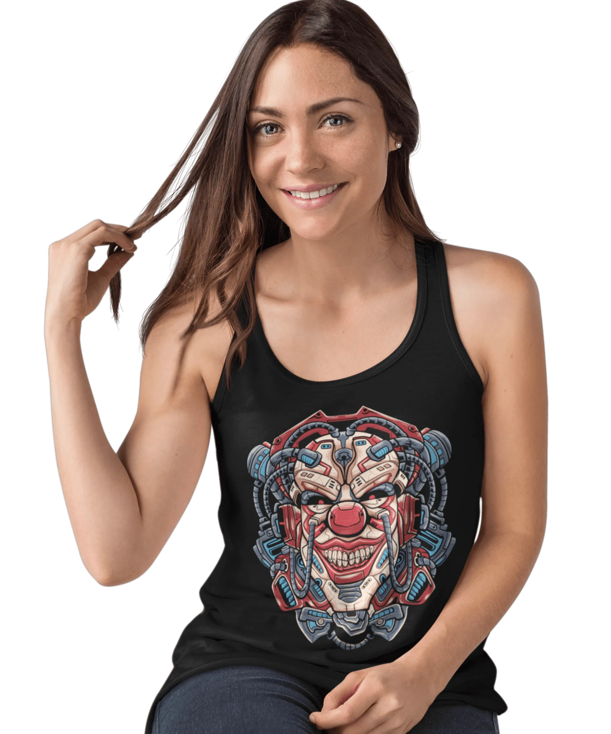 Clown Head Tattoo Design Adult Womens Vest Top