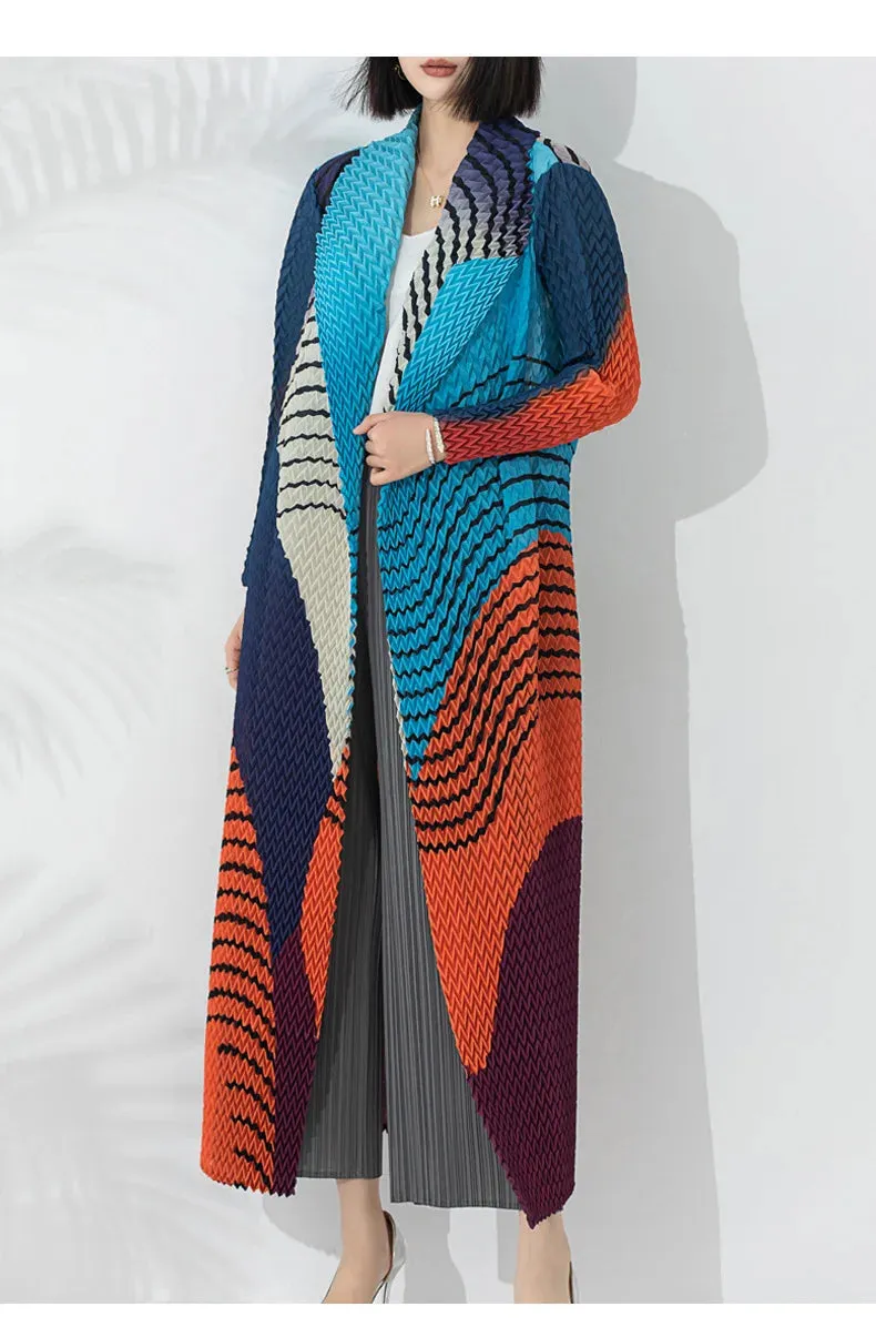 Couture Truly Pleated Long Cardigan Coat