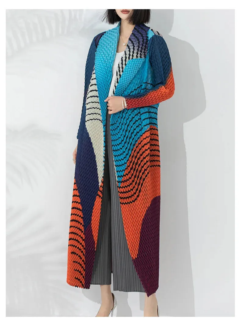 Couture Truly Pleated Long Cardigan Coat