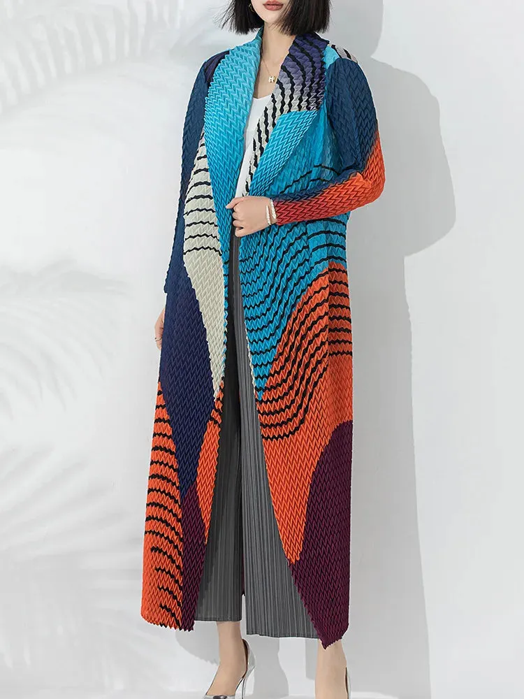 Couture Truly Pleated Long Cardigan Coat