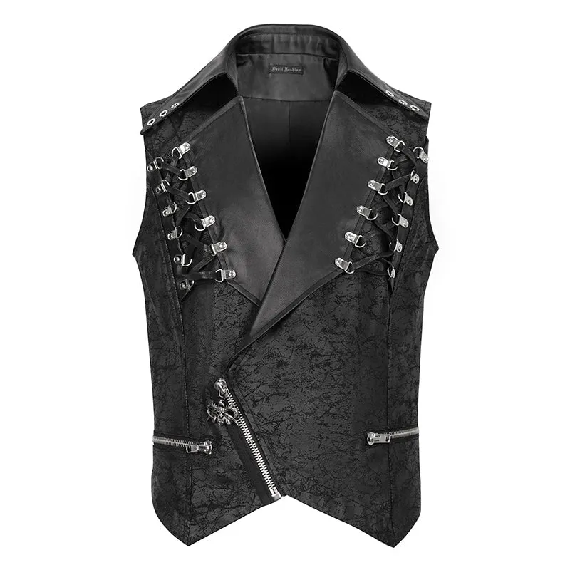 Cracked Rubberized Vegan Leather Vest