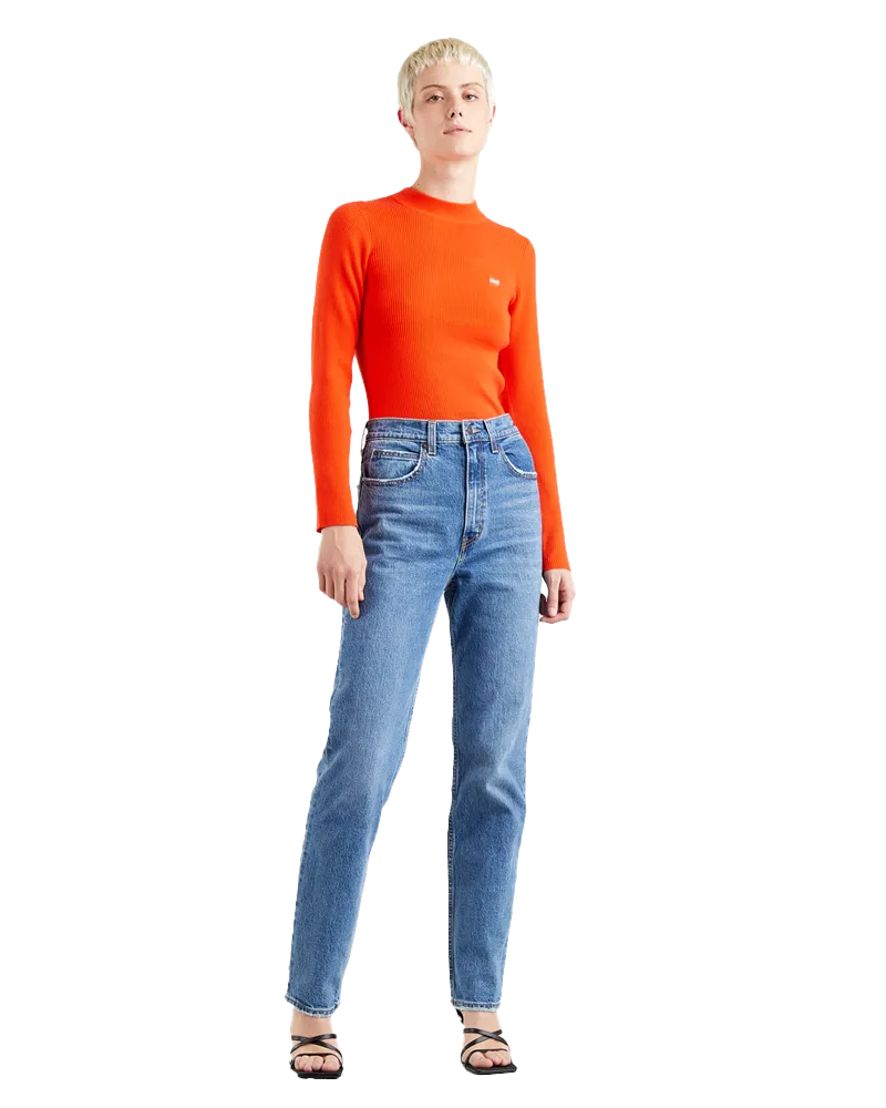 Crewneck Rib Jumper in Orange