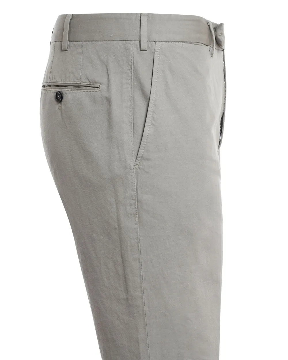 Dark Tan Cotton Blend Chino Pant