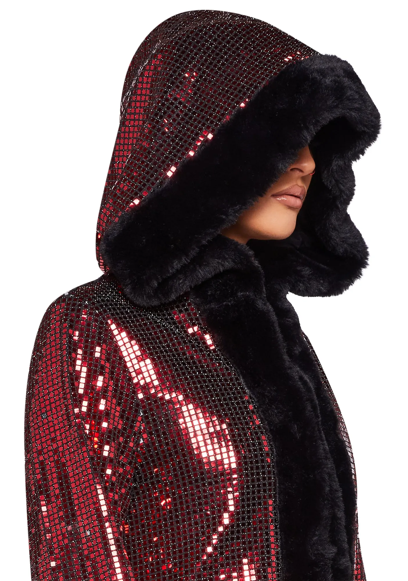 Disco Fusion Hooded Duster - Red