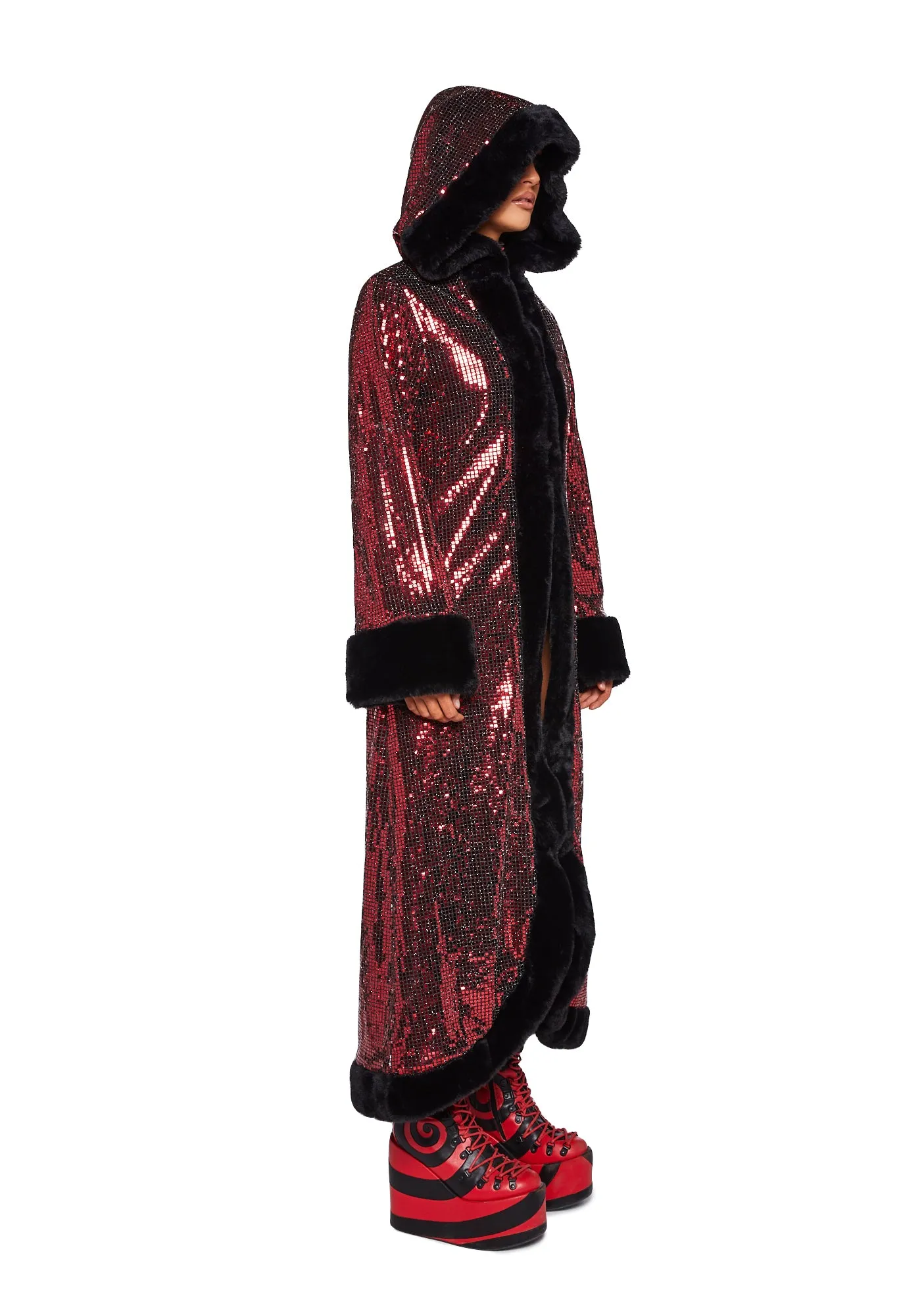 Disco Fusion Hooded Duster - Red