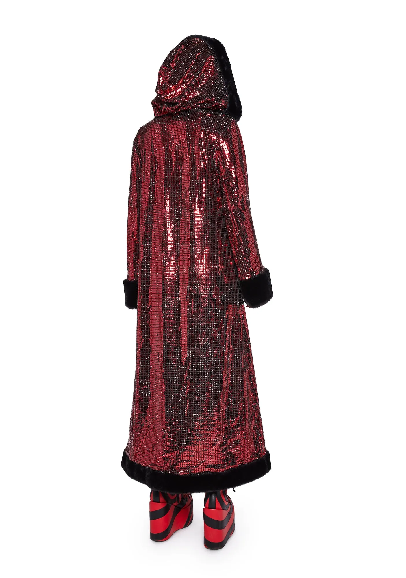 Disco Fusion Hooded Duster - Red