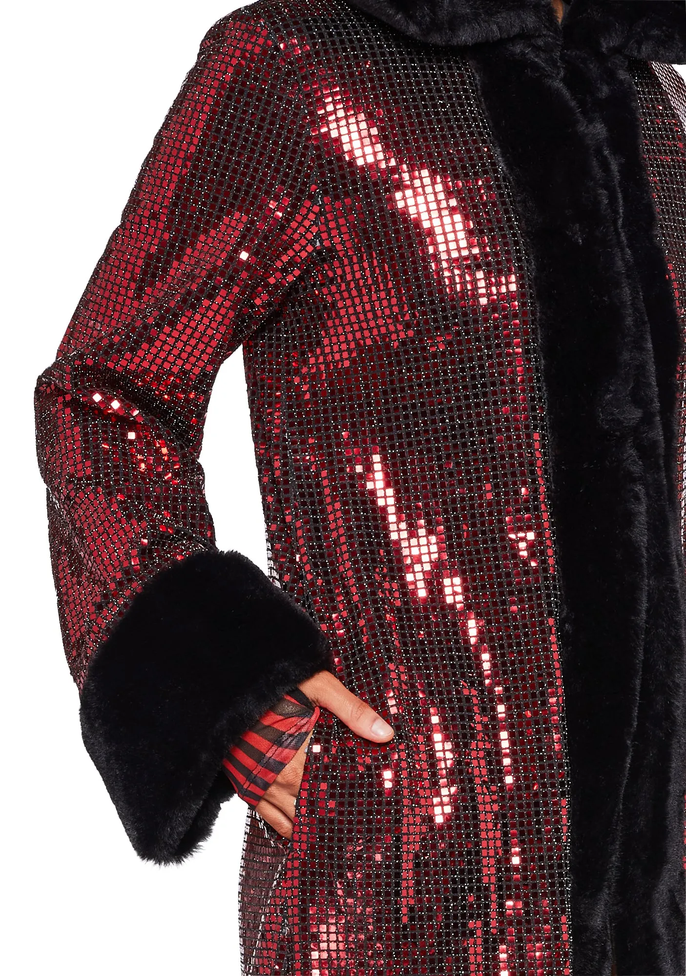 Disco Fusion Hooded Duster - Red