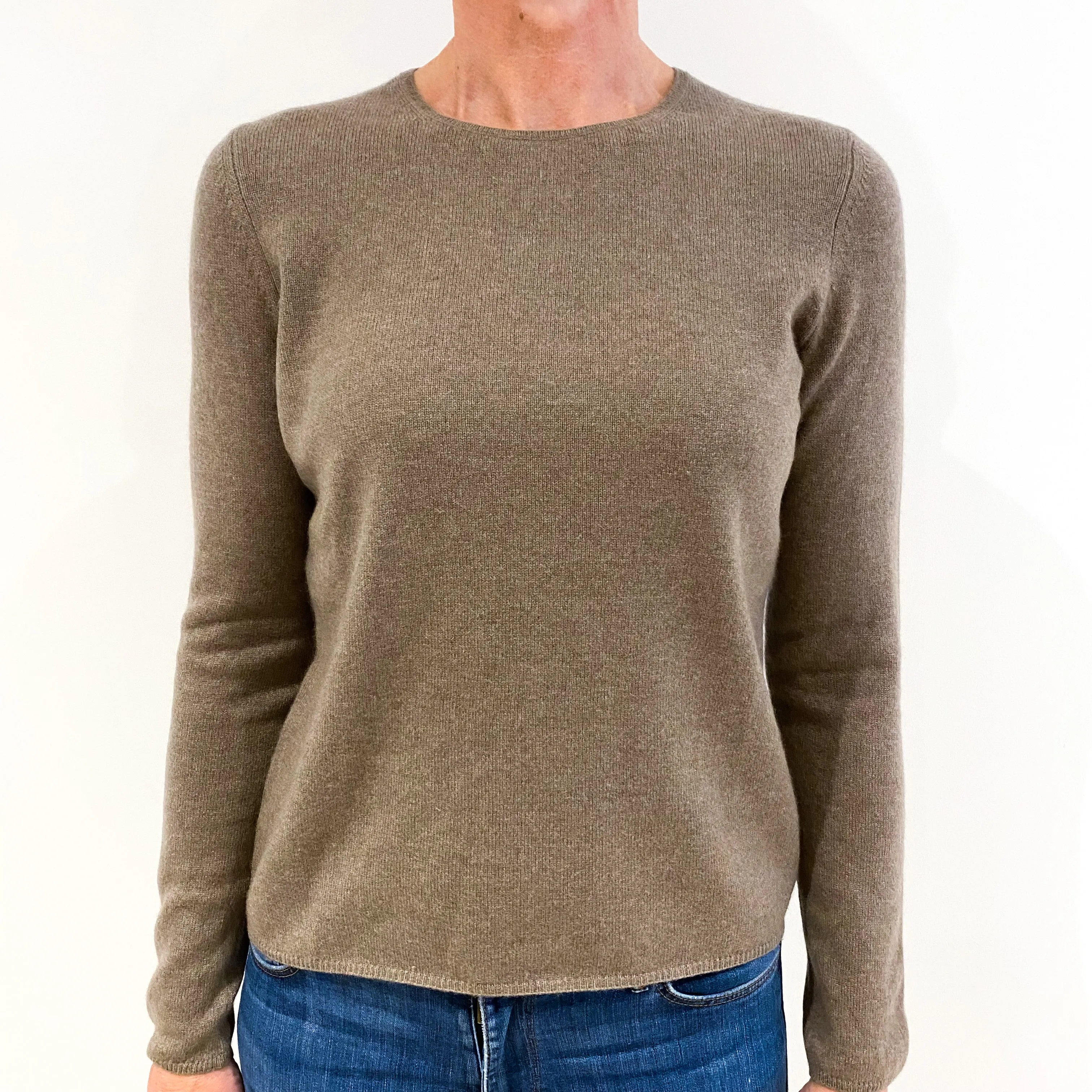 Donkey Brown Cashmere Crew Neck Jumper Small