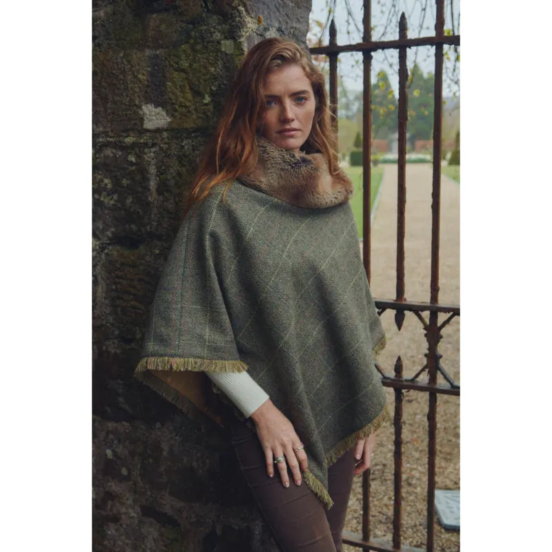 Dubarry Silverfir Ladies Tweed Poncho - Thistle