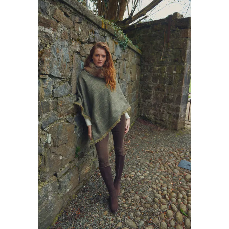 Dubarry Silverfir Ladies Tweed Poncho - Thistle