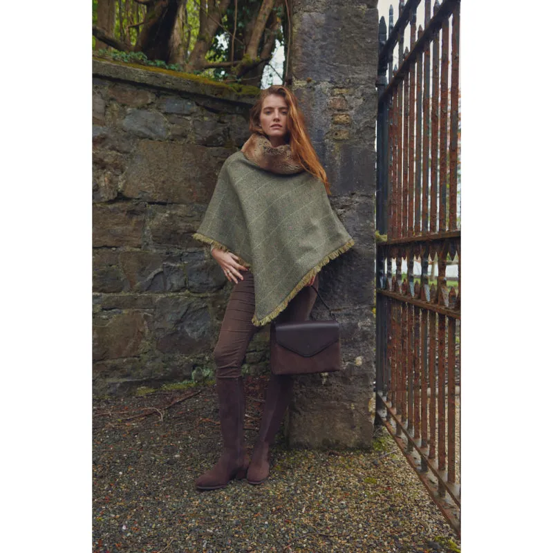 Dubarry Silverfir Ladies Tweed Poncho - Thistle