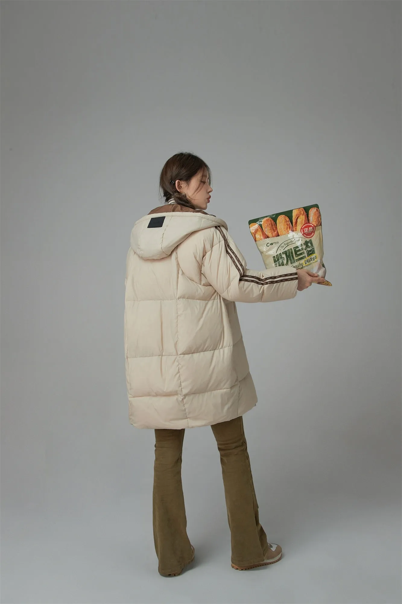 Duck Down Hooded Padded Coat