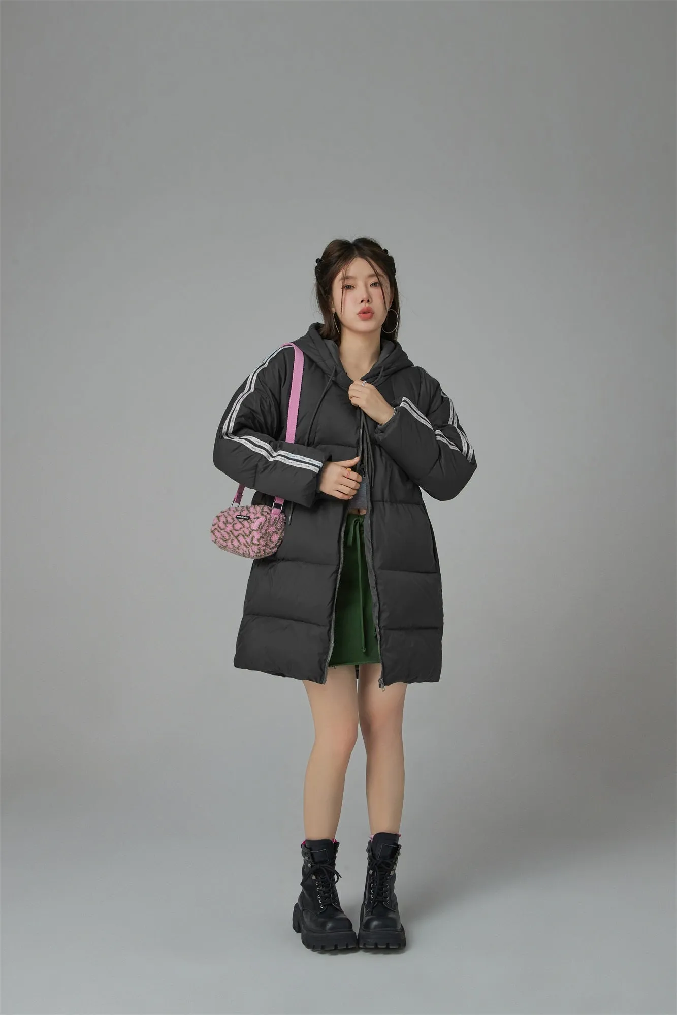 Duck Down Hooded Padded Coat