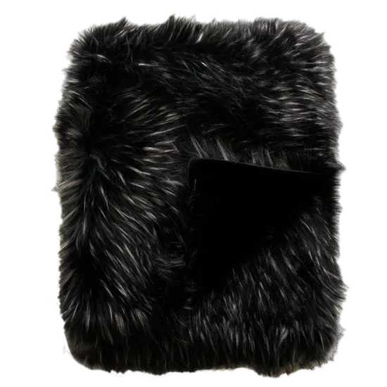 Ebony Plume Faux Fur Rect