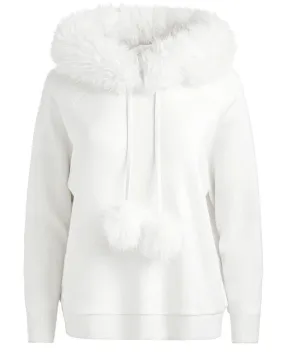 Ecru Oscar Hoodie with Faux Fur Trim