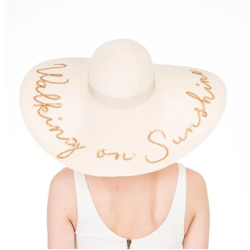 Eugenia Kim Ladies Cream "Walking on Sunshine" Sequin Sun Hat, OS