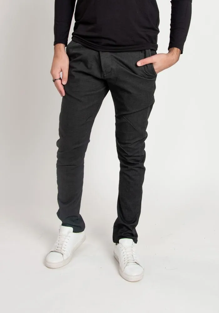 Expent Asymmetrical Trousers - Charcoal