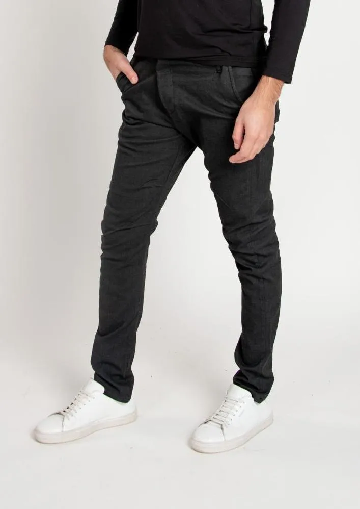 Expent Asymmetrical Trousers - Charcoal