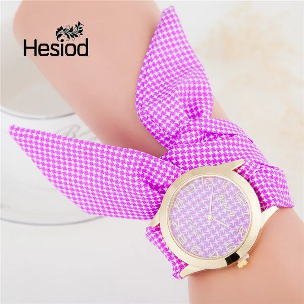 Famous Brand Watch Women Gold Fashion Watch Fabric Quartz Watch Ladies Flower Cloth Wrist Watch For Girls Gift