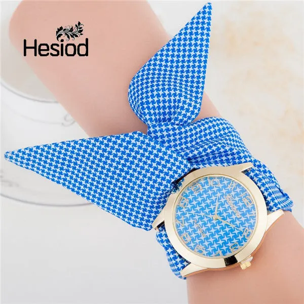 Famous Brand Watch Women Gold Fashion Watch Fabric Quartz Watch Ladies Flower Cloth Wrist Watch For Girls Gift