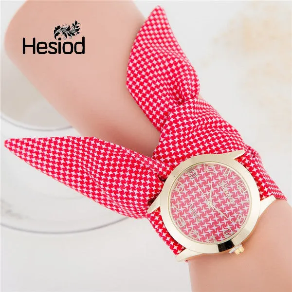 Famous Brand Watch Women Gold Fashion Watch Fabric Quartz Watch Ladies Flower Cloth Wrist Watch For Girls Gift