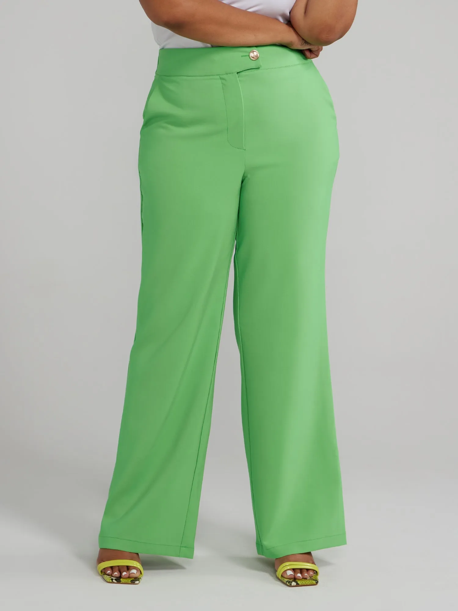 Fashion To Figure - High Rise Straight Leg Trouser Pants