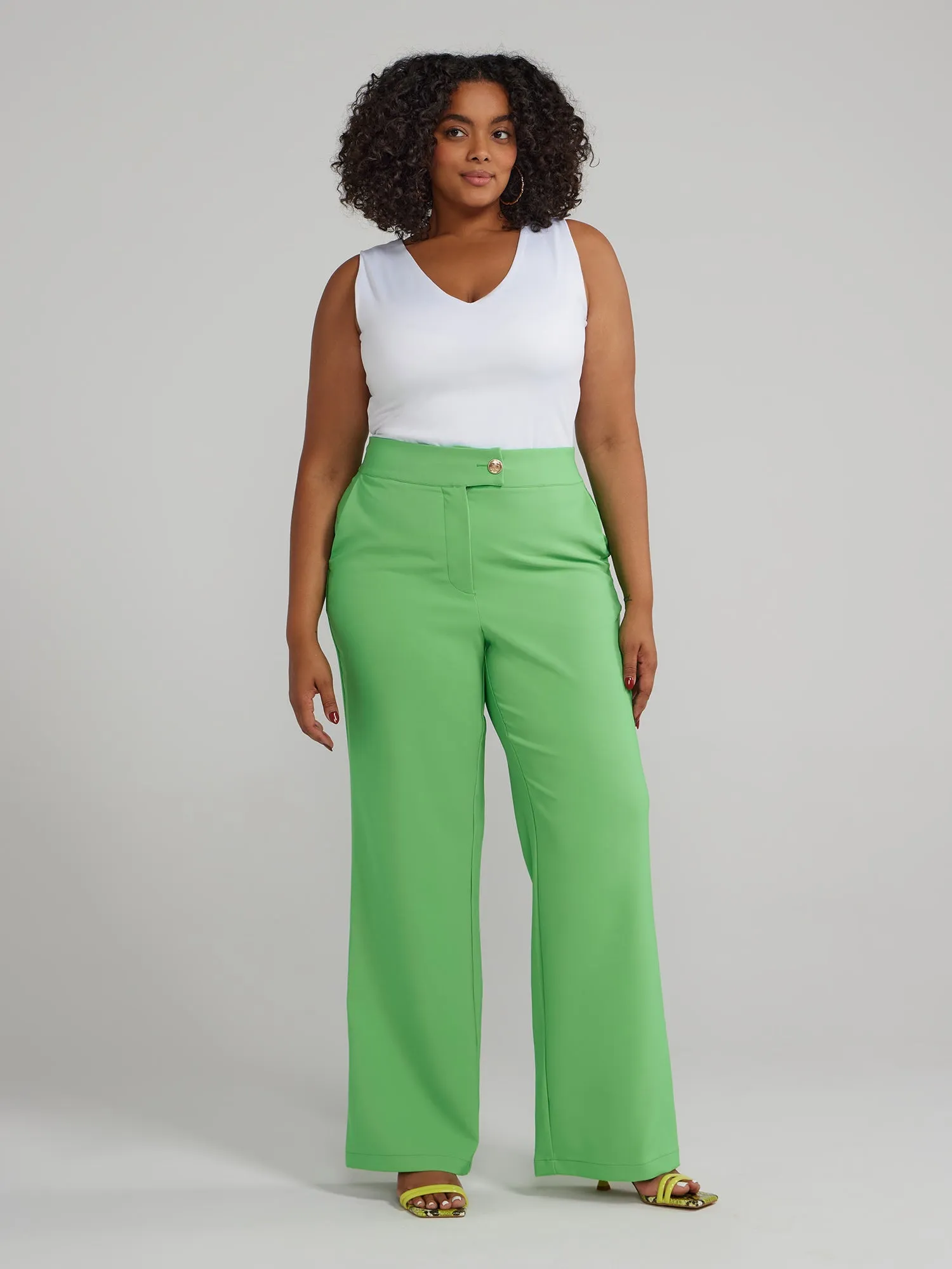 Fashion To Figure - High Rise Straight Leg Trouser Pants