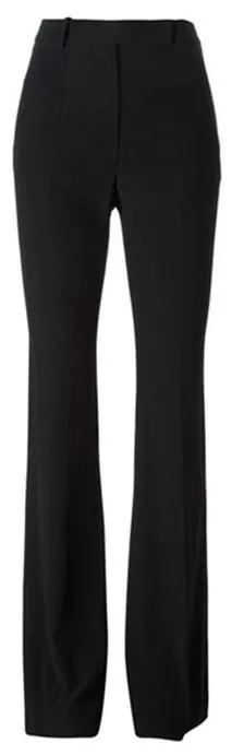 Flared-Leg Dress Pants-Black