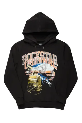 Floriana Black Graphic Hoodie