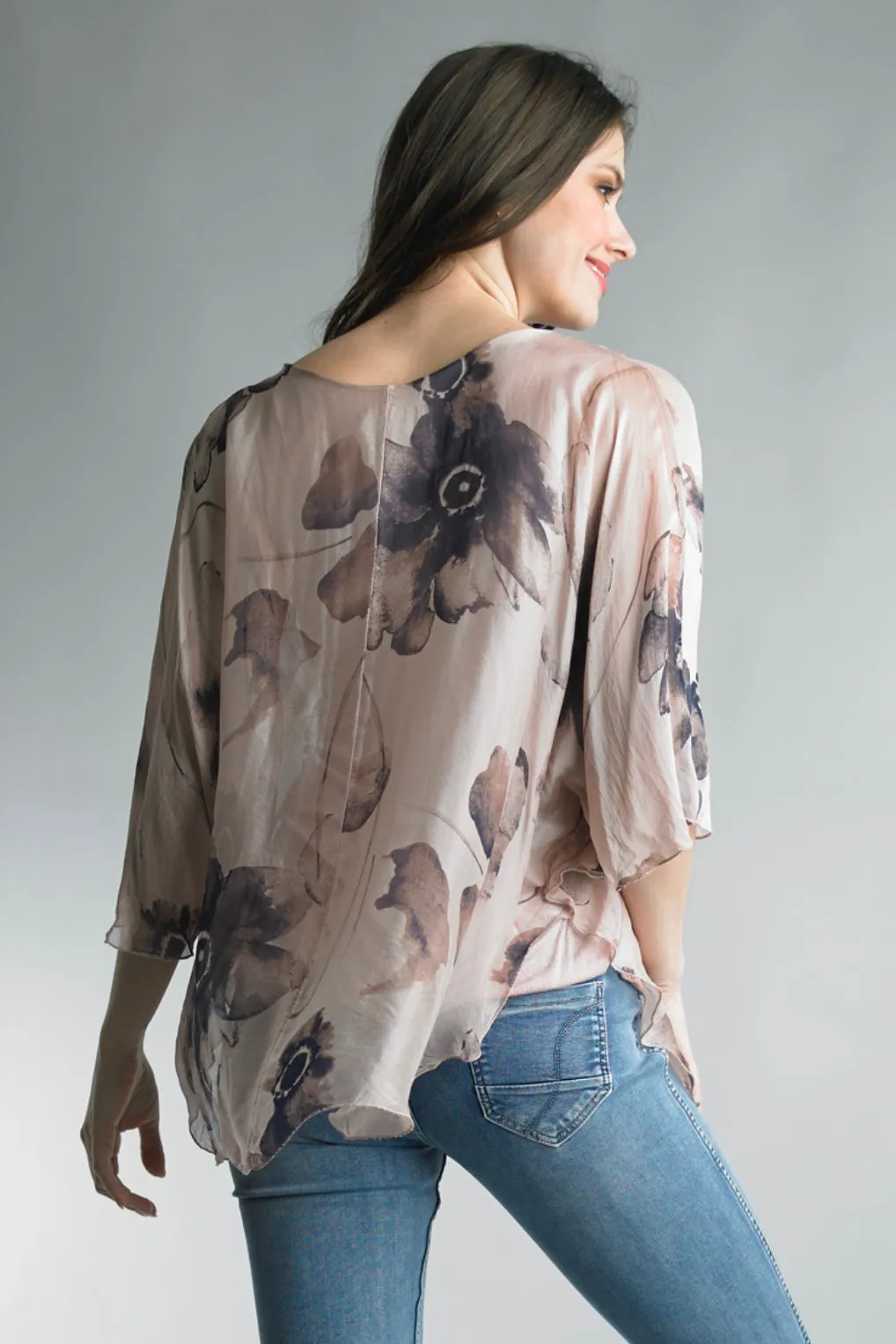 Flowing Floral Silk Top