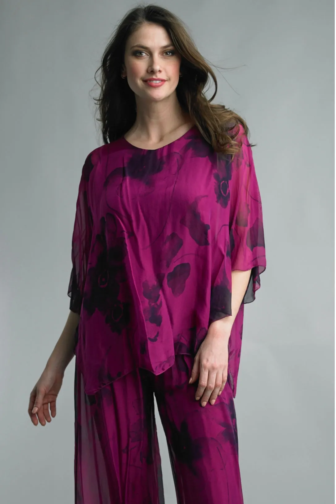 Flowing Floral Silk Top