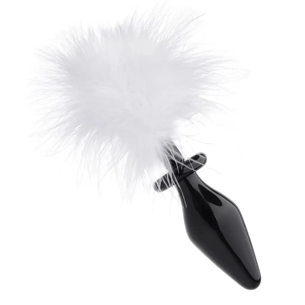 Fluffer Bunny Tail Glass Anal Plug