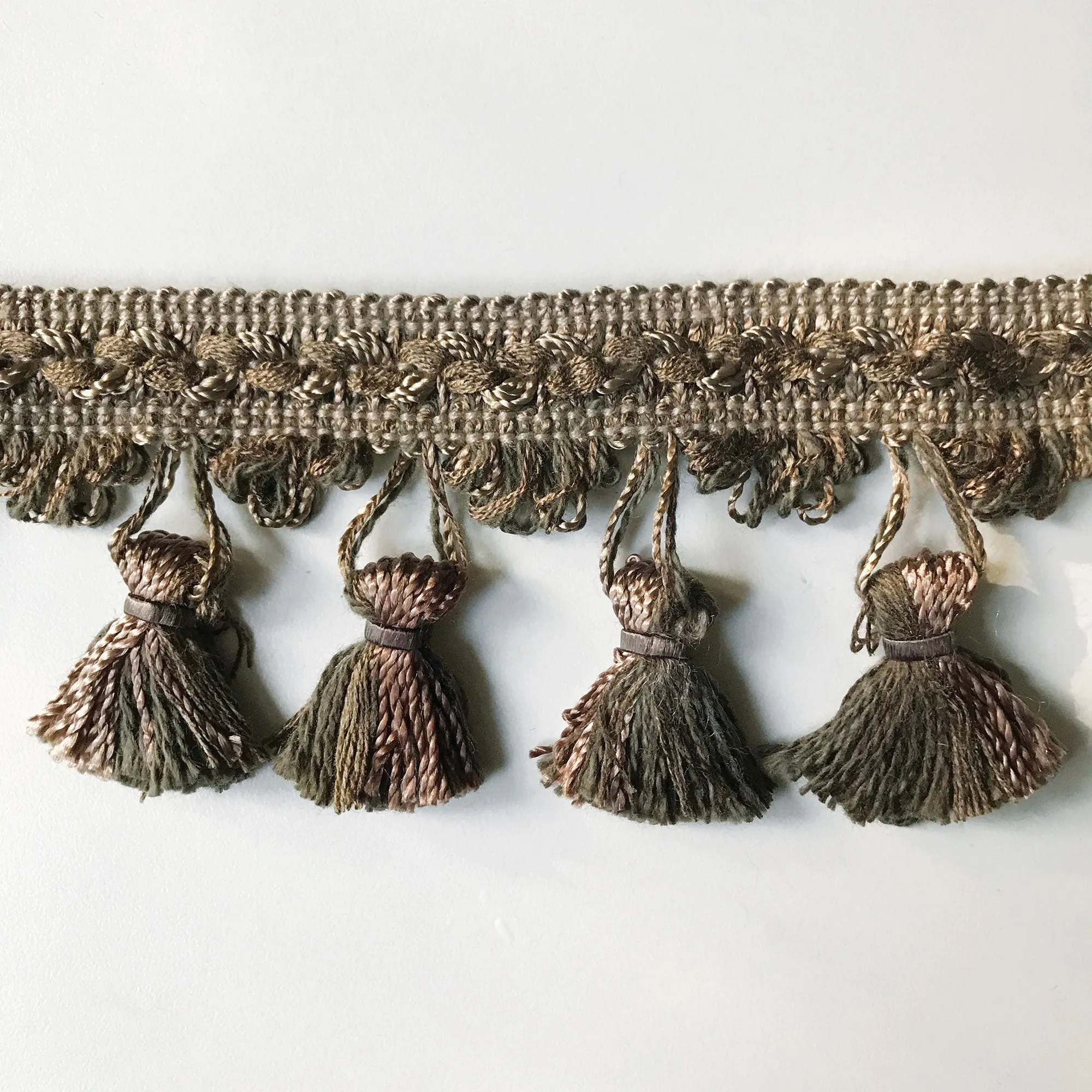 Forest Green and Brown High Quality Decorative Tassel Trim by the yard