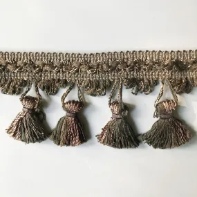 Forest Green and Brown High Quality Decorative Tassel Trim by the yard