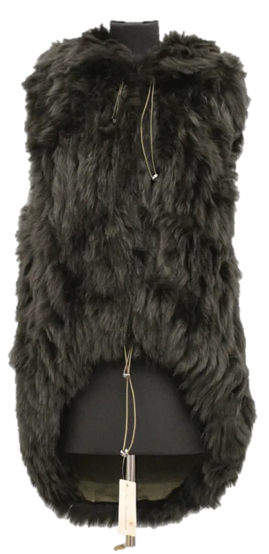 Fur Vest With Hood- Green