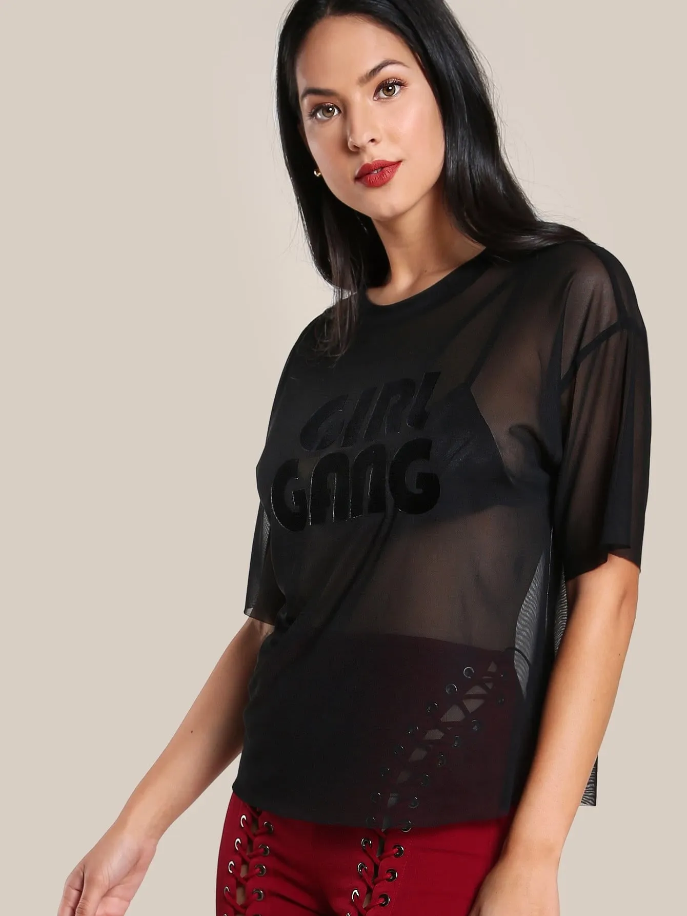 Girl gang sheer oversize top