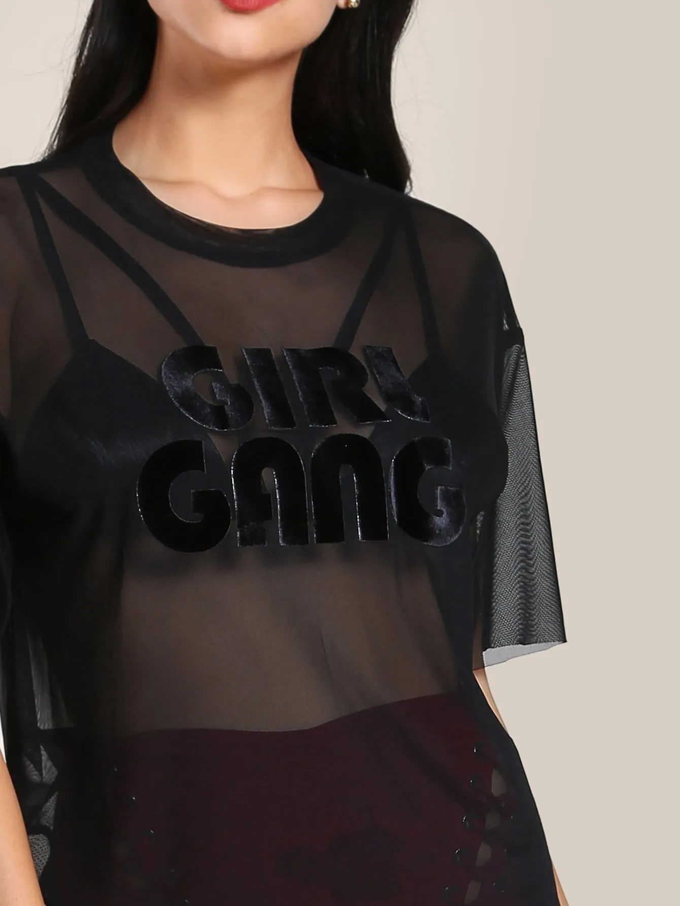 Girl gang sheer oversize top