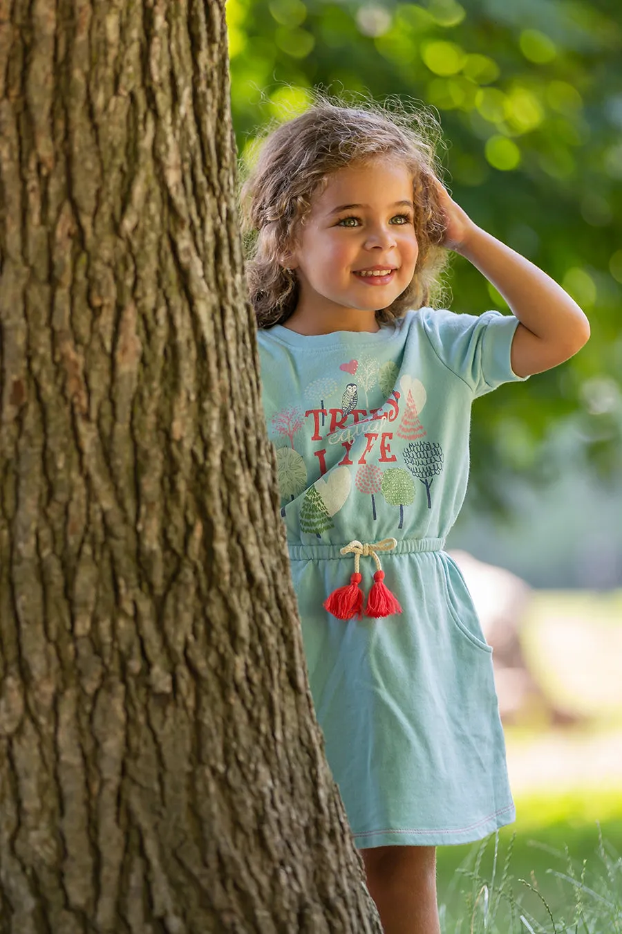 Girls Dress Peek Kids Trees=Life