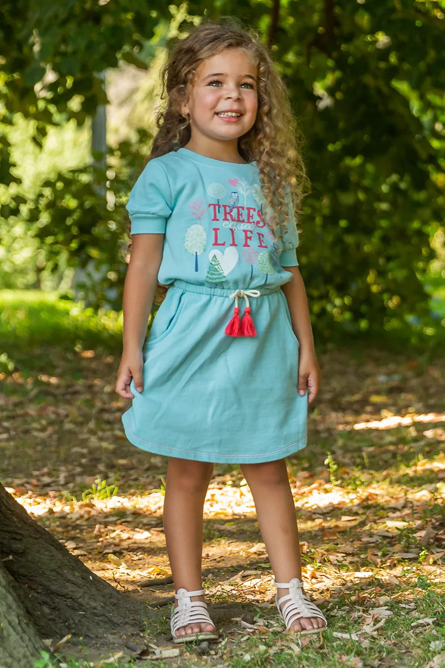 Girls Dress Peek Kids Trees=Life