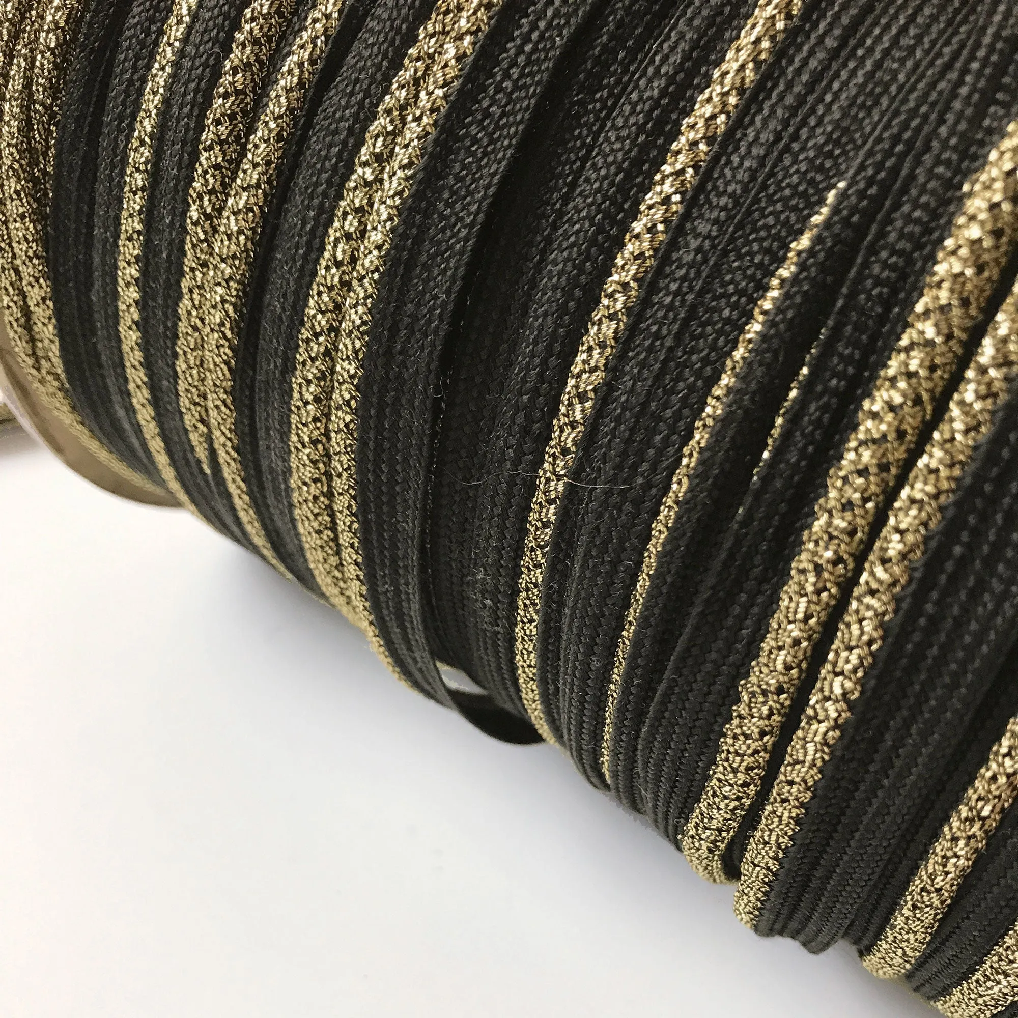 Gold and Black High Quality Decorative Lip Cord Trim by the yard