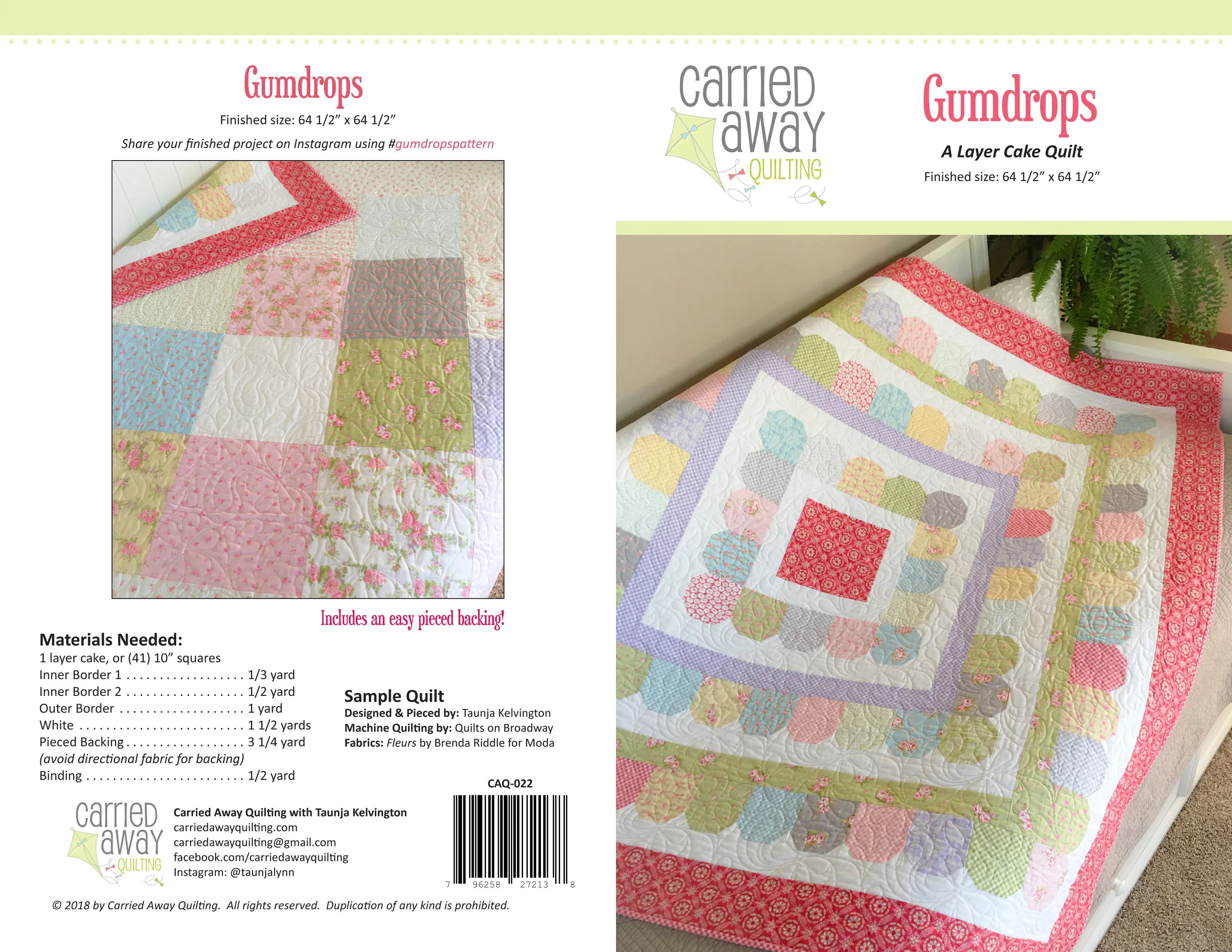 Gumdrops Quilt Pattern by Taunja Kelvington of Carried Away Quilting