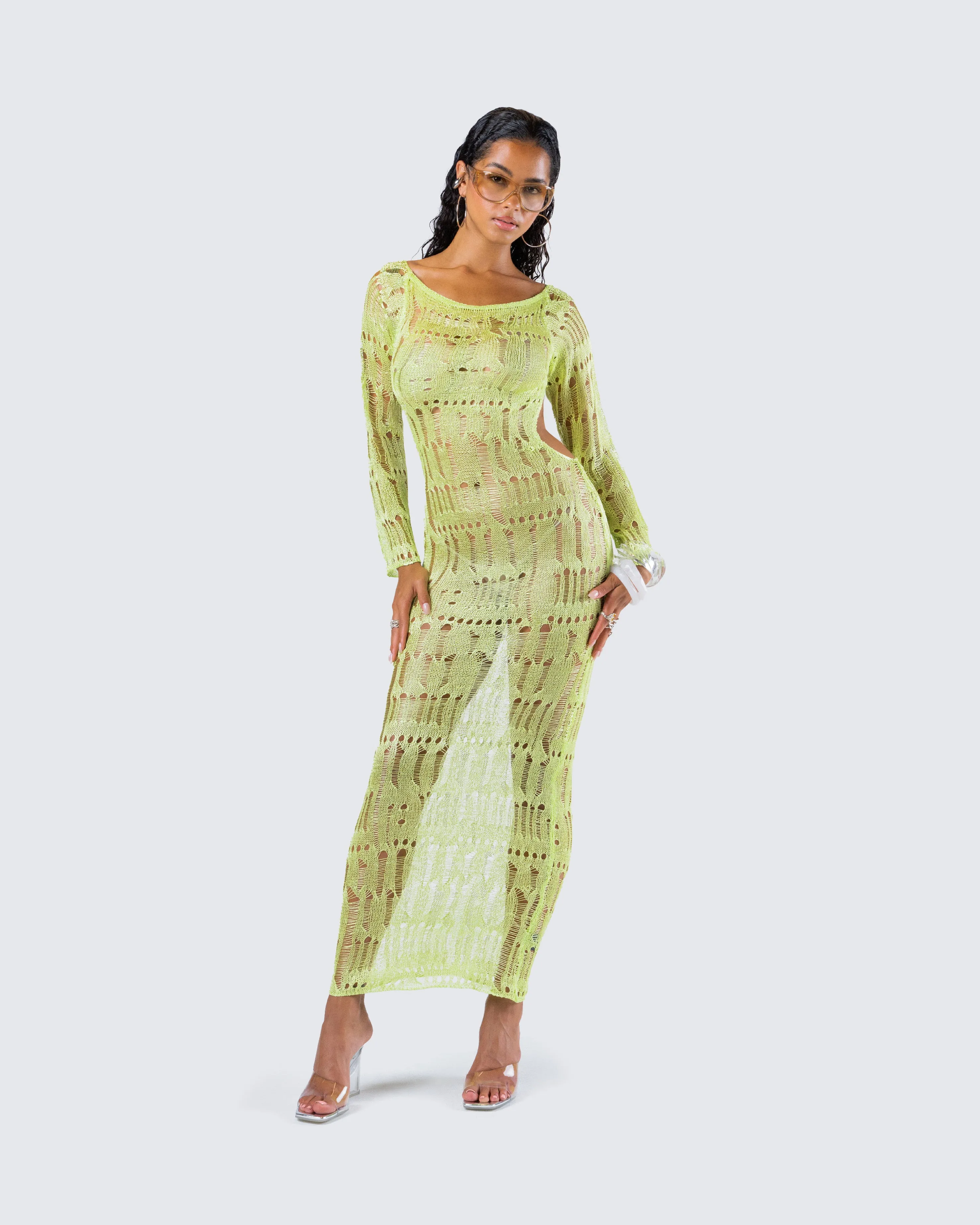 Hartley Green Open Knit Maxi Dress