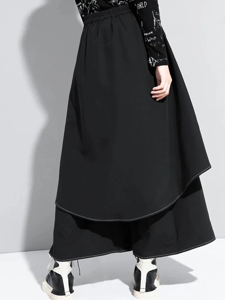 HEYFANCYSTYLE High Waist Black Linen Wide Leg Trousers