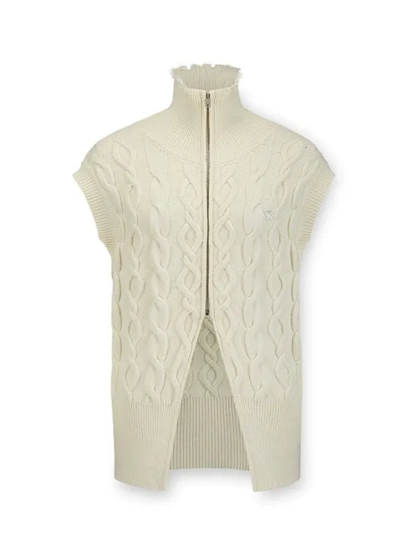 High Neck Cable Knitted Vest