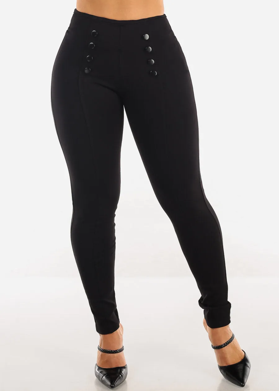 High Waist Black Dressy Skinny Pants